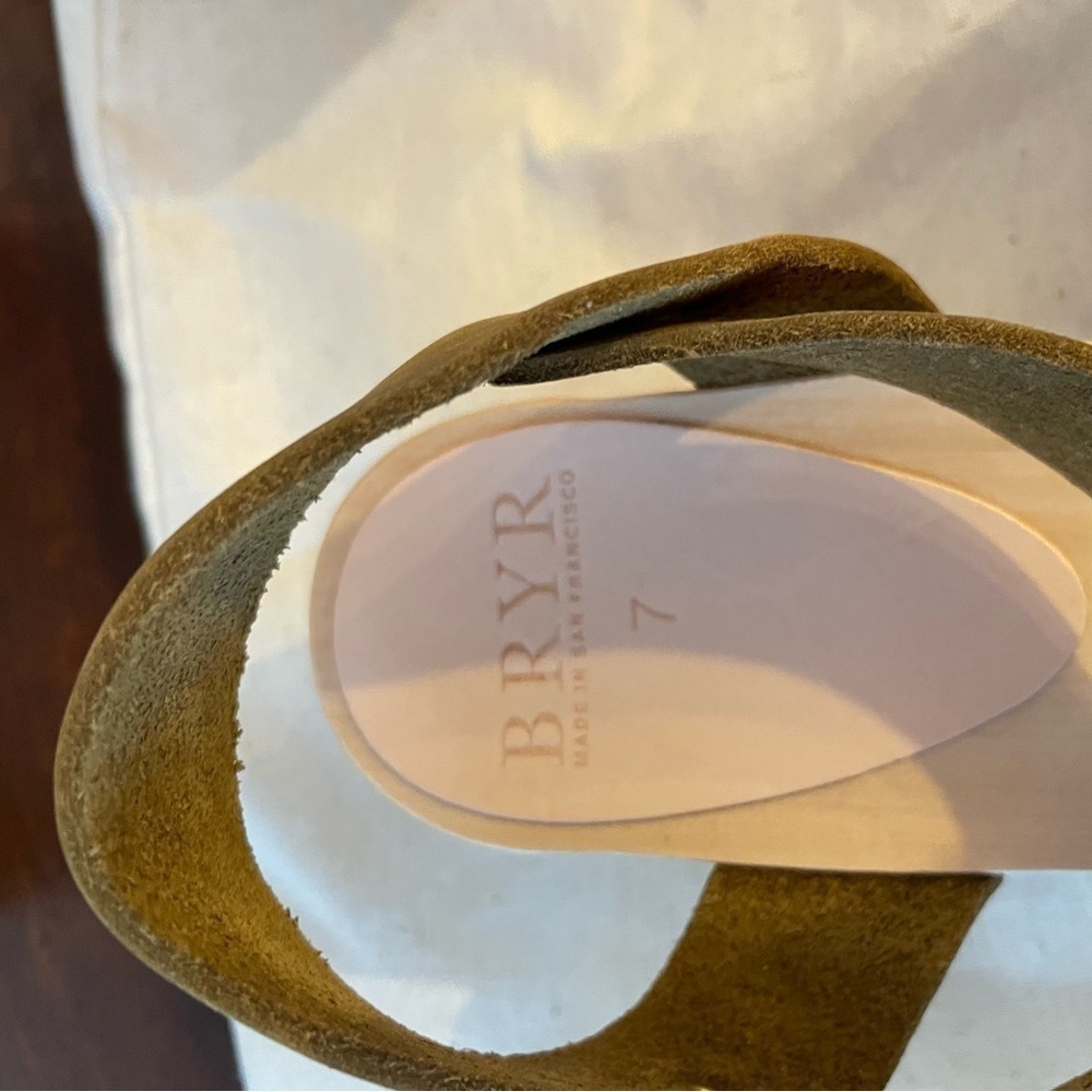 NIB Bryr Sylvie Closed Toe Block-Heel Sandals in Kelp - Picture 5 of 5
